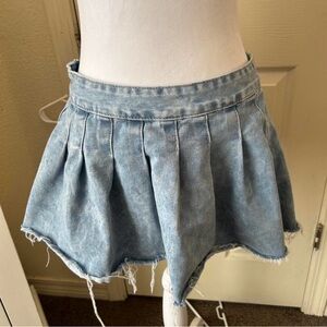 SHEIN Light Blue Denim Mini Skirt